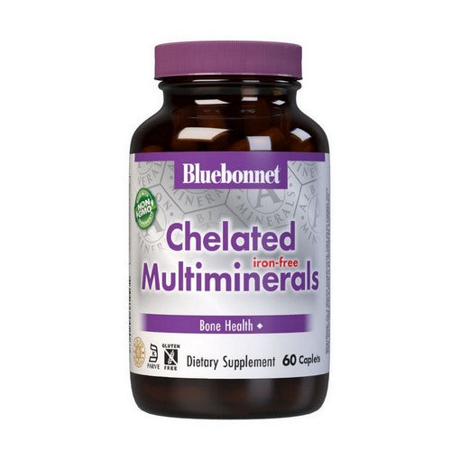 Albion High Potency Chelated Multiminerals Iron Free 60 Caplets by Bluebonnet Nutrition
