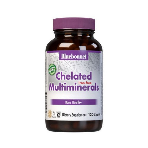 Albion High Potency Chelated Multiminerals Iron Free 120 Caplets by Bluebonnet Nutrition