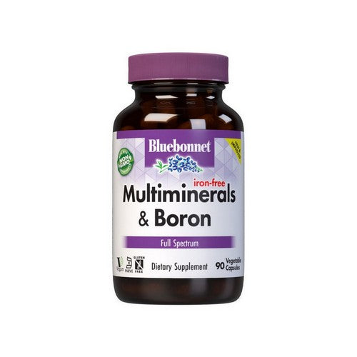 Multi Minerals Plus Boron Iron Free 90 Veg Caps by Bluebonnet Nutrition