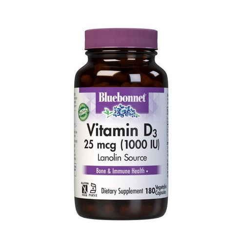 Vitamin D3 180 Veg Caps by Bluebonnet Nutrition