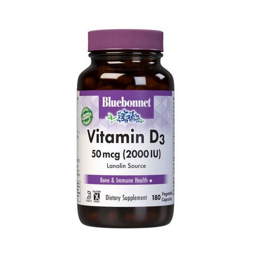Vitamin D3 180 Veg Caps by Bluebonnet Nutrition