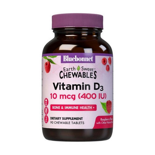 Earthsweet Chewable Vitamin D3 Raspberry Flavor 90Tab by Bluebonnet Nutrition