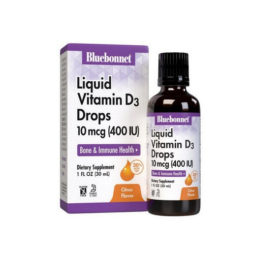 Liquid Vitamin D3 Drops Citrus Flavor 1 fl oz by Bluebonnet Nutrition
