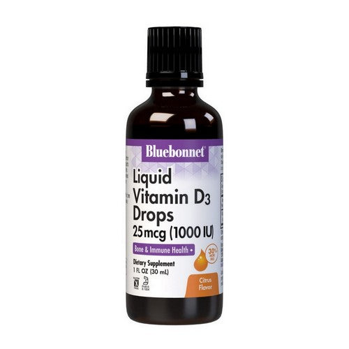 Liquid Vitamin D3 Drops Citrus Flavor 1 fl oz by Bluebonnet Nutrition
