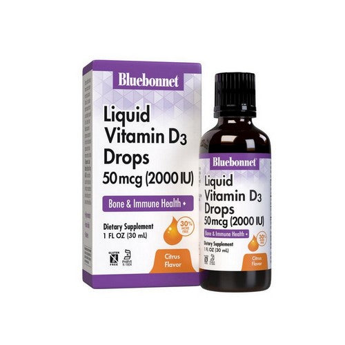 Liquid Vitamin D3 Drops Citrus Flavor 1 fl oz by Bluebonnet Nutrition