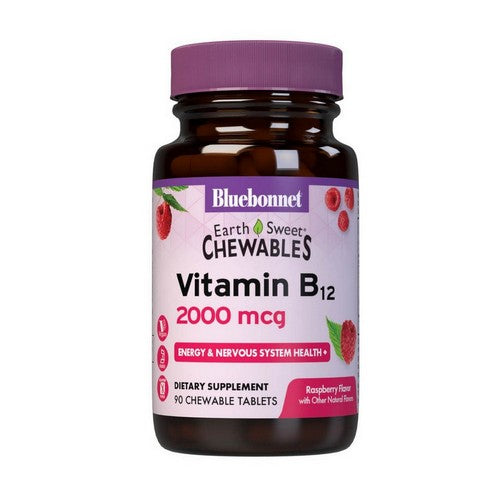 Earthsweet Chewable Vitamin B-12 Raspberry Flavor 90Tabs by Bluebonnet Nutrition