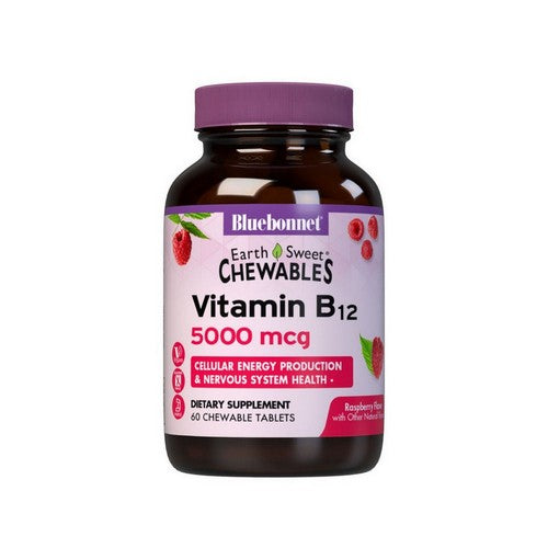 Earthsweet Chewable Vitamin B-12 Raspberry Flavor 60Tab by Bluebonnet Nutrition