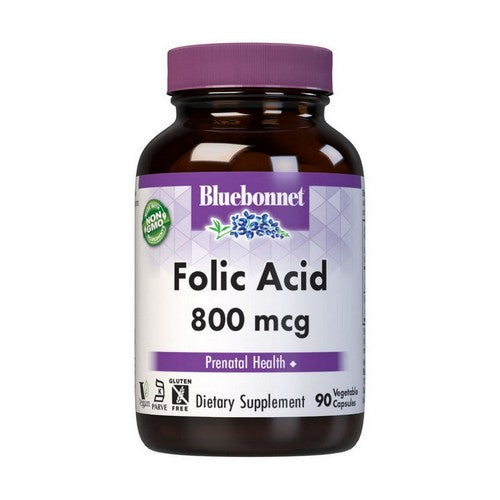 Folic Acid 90 Veg Caps by Bluebonnet Nutrition