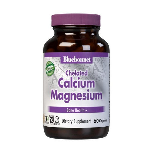 Albion Chelated Calcium Magnesium 60 Caplets by Bluebonnet Nutrition