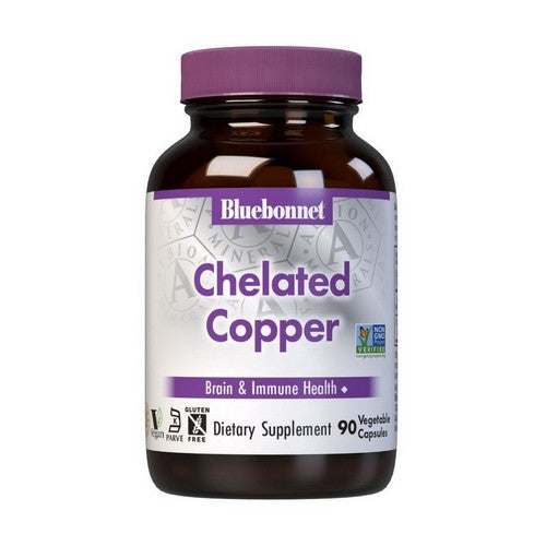 Albion Chelated Copper 90 Veg Caps by Bluebonnet Nutrition