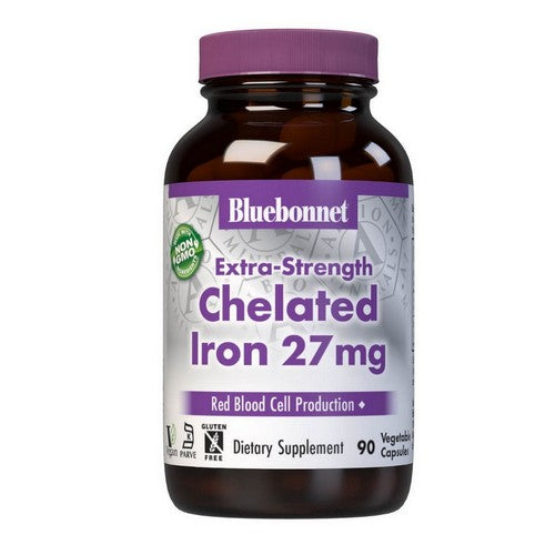 Albion Chelated Iron 90 Veg Caps by Bluebonnet Nutrition