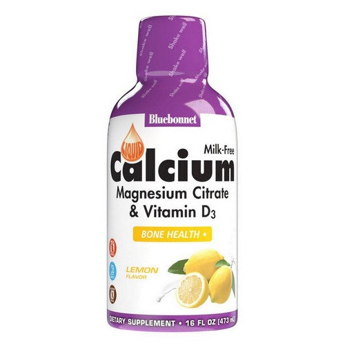 Liquid Calcium Magnesium Citrate Lemon Flavor 16 fl oz by Bluebonnet Nutrition