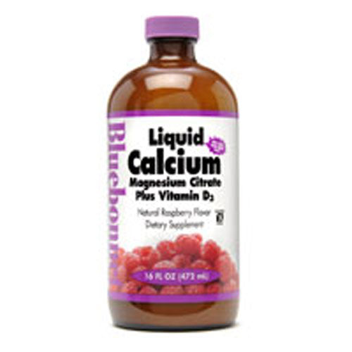 Liquid Calcium Magnesium Citrate Raspberry Flavor 16 fl oz by Bluebonnet Nutrition