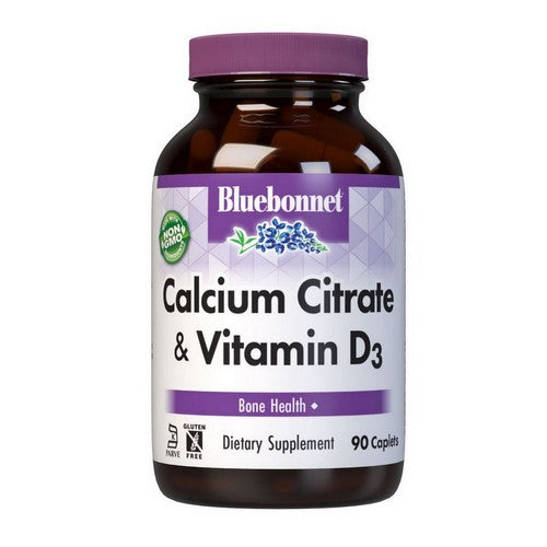 Calcium Citrate Plus Vitamin D3 90 Caplets by Bluebonnet Nutrition
