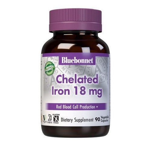 Albion Chelated Iron 90 Veg Caps by Bluebonnet Nutrition
