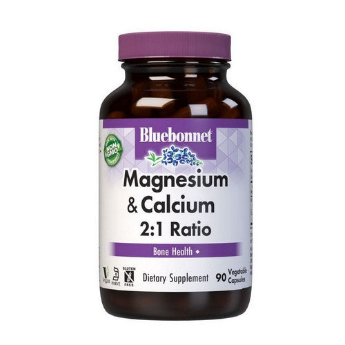 Magnesium Calcium  2:1 Ratio 90 Veg Caps by Bluebonnet Nutrition