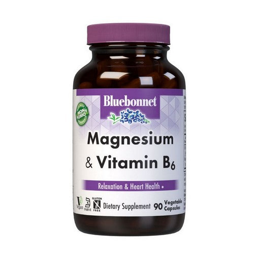 Magnesium Plus B-6 90 Veg Caps by Bluebonnet Nutrition