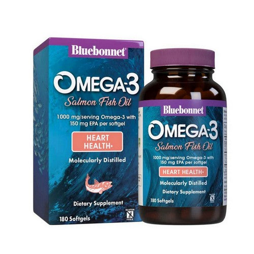 Natural Omega-3 Salmon Oil 180 Softgels by Bluebonnet Nutrition