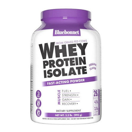 100% Natural Whey Protein Isolate Powder Original Flavor 2.2 lbs by Bluebonnet Nutrition