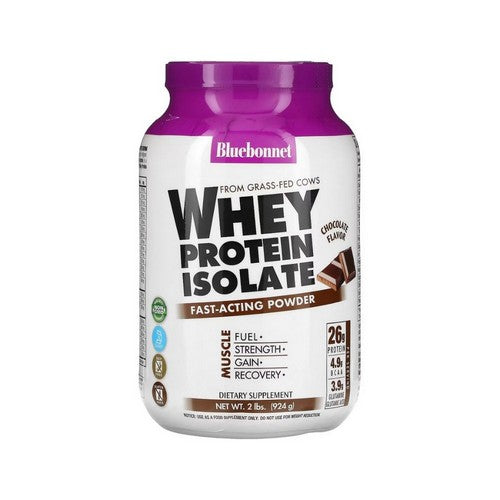 Whey Protein Isolate Powder 2 Lbs Chocolate Flavor  by Bluebonnet Nutrition