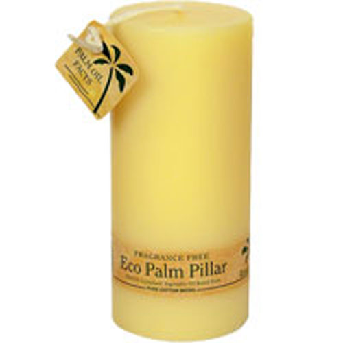 Eco Palm Wax Candles Unscented Pillars Cream 1 Count(case of 6) by Aloha Bay