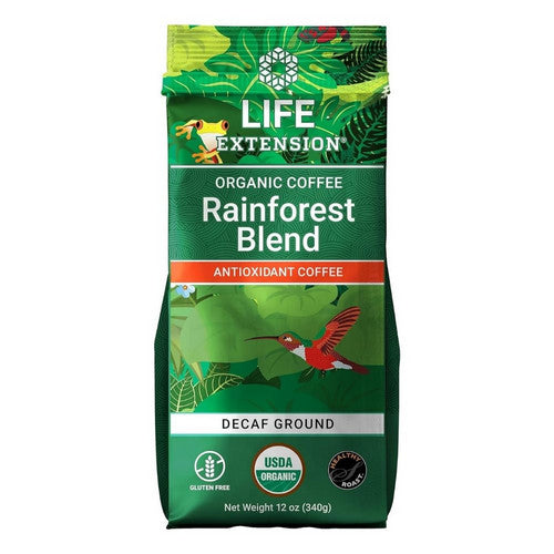 Rainforest Blend Decaf Ground Coffee 12 oz by Life Extension