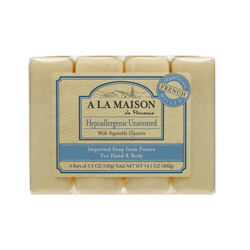 Hypoallergenic Bar Soap Unscented 4/3.5 OZ by A La Maison