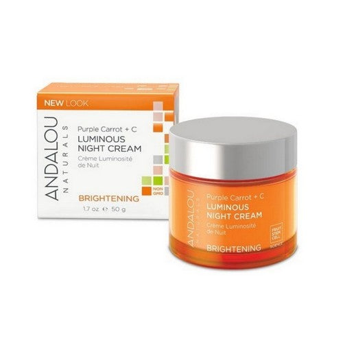 Luminous Night Cream Purple Carrot Plus C Brightening 1.7 Oz by Andalou Naturals