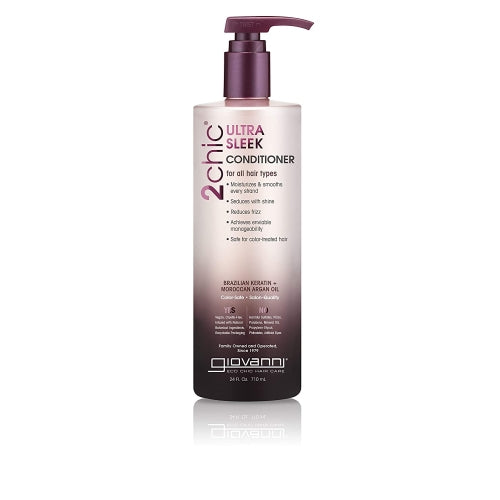 2chic Brazilian Keratin and Argan Oil Ultra-Sleek Conditioner 24 OZ by Giovanni Cosmetics