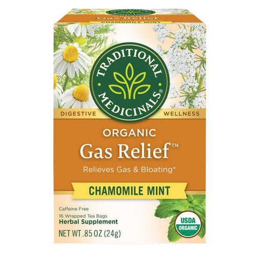 Organic Gas Relief Chamomile Mint 16 Bags by Traditional Medicinals