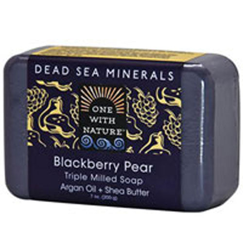 Dead Sea Mineral Bar Soap Blackberry Pear 7 OZ by One with Nature