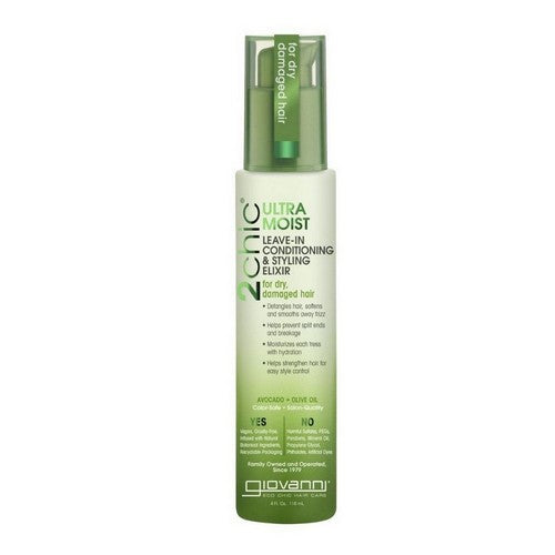 2Chic Ultra-Moist Leave-In Conditioning And Styling Elixir With Avocado & Olive Oil 4 Oz by Giovanni Cosmetics