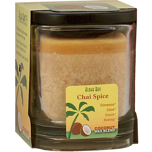 Eco Palm Square Jar Chai Spice Light Brown 8 oz by Aloha Bay