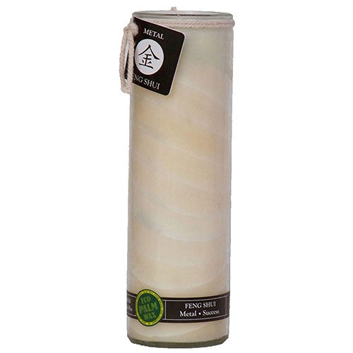 Feng Shui Palm Wax Jar Candle Metal Ivory 16 oz by Aloha Bay