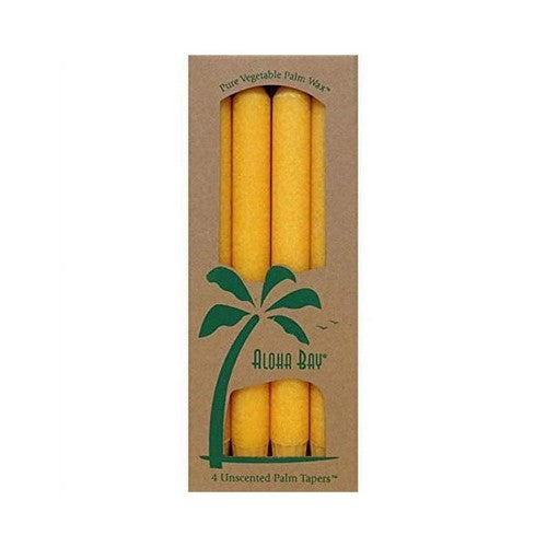 Palm 9 Inch Tapers Unscented Candles Honey Gold  4 Count by Aloha Bay