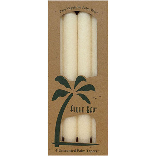 Palm 9 inch Tapers Unscented Candles Ivory 4 CT by Aloha Bay
