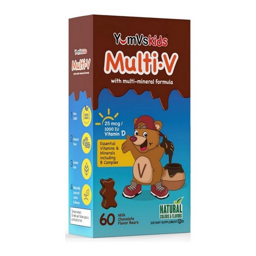 Kids Multi Vitamin With Multi Mineral Formula Milk Chocolate Milk Chocolate 60 Chews by Yum-V's