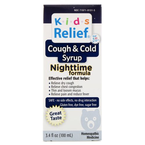 Kids Relief Cough and Cold Nighttime Formula 100 ml by Homeolab