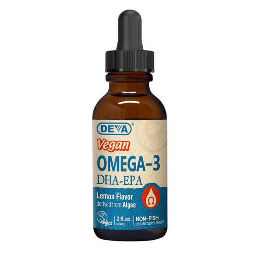 Omega-3 Vegan Liquid DHA-EPA Lemon Flavor 2 OZ by Deva Vegan Vitamins