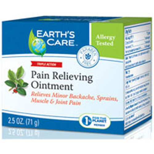 Pain Relieving Ointment 100% Natural 2.5 OZ by Earth's Care