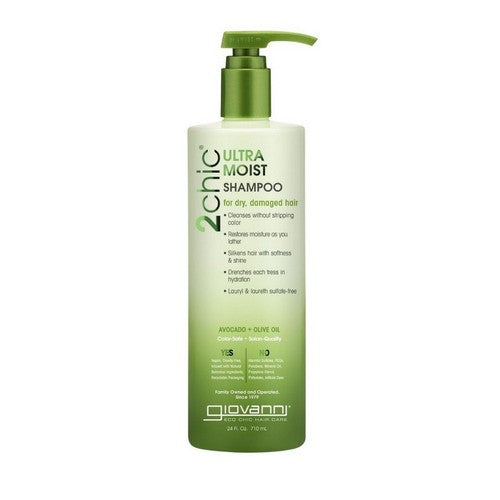 2Chic Ultra-Moist Shampoo For Dry Damaged Hair Avocado Plus Olive Oil 24 Oz by Giovanni Cosmetics