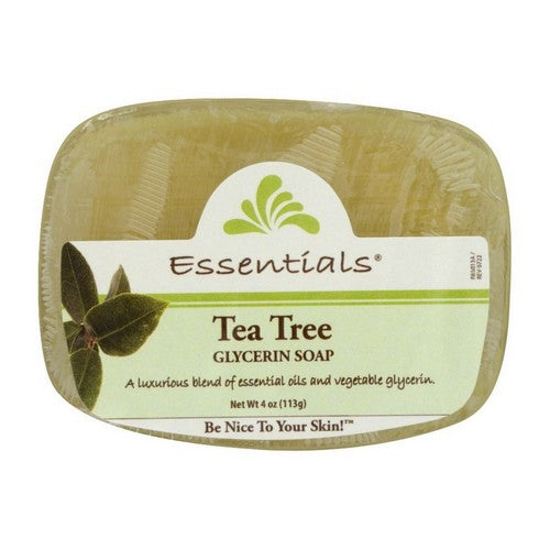 Essentials Glycerin Bar Soap Tea Tree Tea Tree 4 oz by Clearly Natural