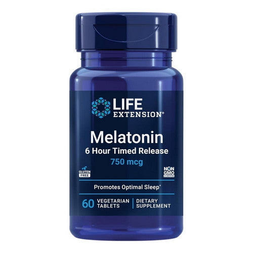 Melatonin 6 Hour Timed Release 60 Veg Caps by Life Extension