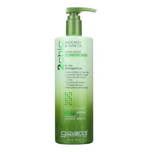2chic Ultra Moist Avocado and Olive Oil Conditioner 24 oz by Giovanni Cosmetics
