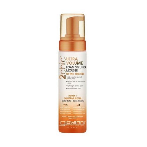 2Chic Ultra-Volume Foam Styling Mousse With Tangerine And Butter 7 Oz by Giovanni Cosmetics