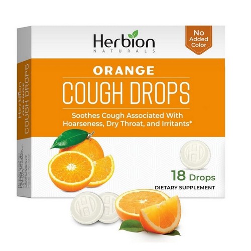 All Natural Cough Drops Orange 18 Lozenges by Herbion
