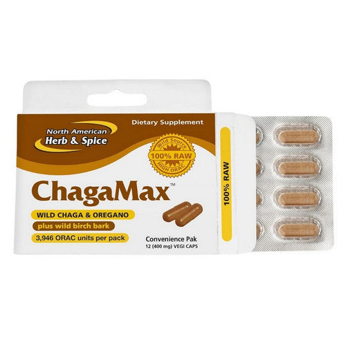 ChagaMax Convenience Pack 12 Caps by North American Herb & Spice