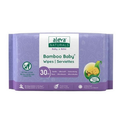 Bamboo Baby Wipes Travel Size 30 Ct by Aleva Naturals