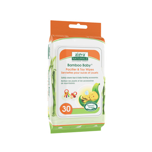 Bamboo Baby Pacifier and Toy Wipes 30 Ct by Aleva Naturals