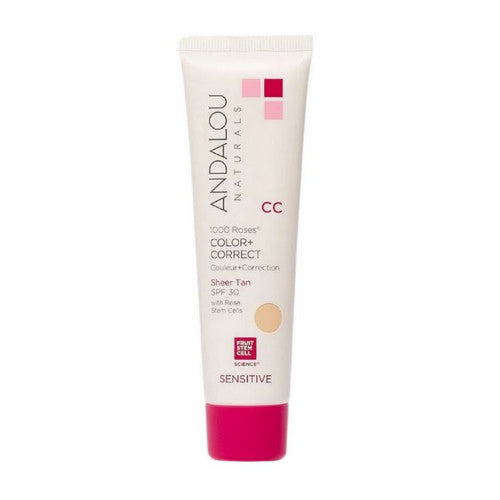 1000 Roses Cc Color + Correct Sheer Tan Spf 30 2 Oz by Andalou Naturals